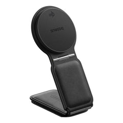 A Photo Of Baseus C02 PrimeTrip Magnetic Wireless Charging Car Phone Holder - 15W Qi2 MagSafe, Foldable Dashboard Mount, 360° Adjustable, Gray