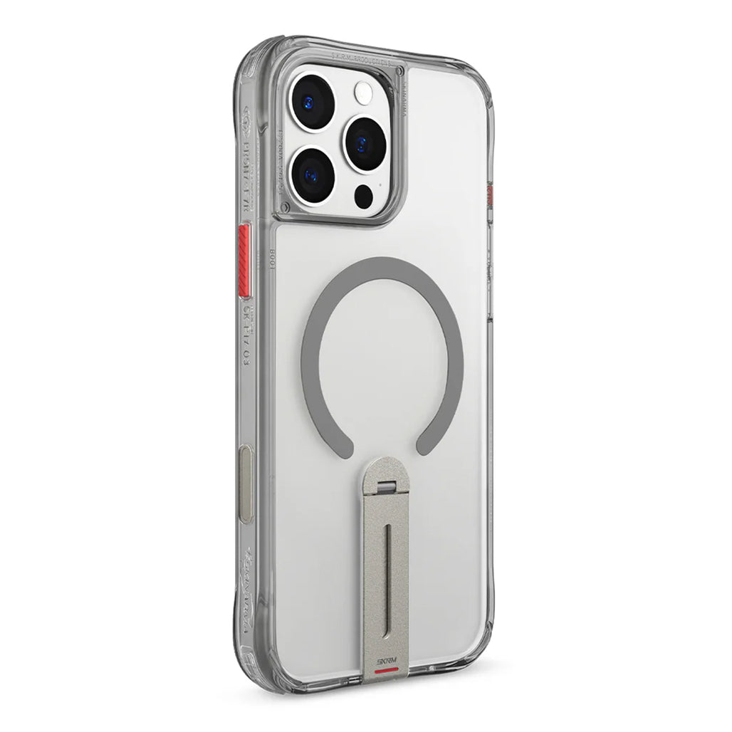 A Photo Of Skinarma HELIX Mag-Charge iPhone 16 Pro Max Case with 360º Rotating Stand & Magnetic Charging