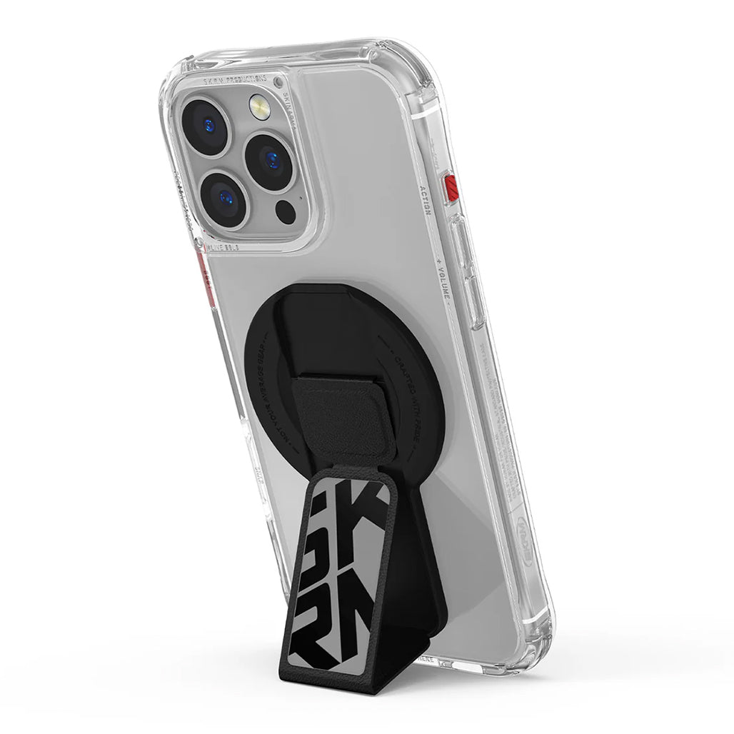 A Photo Of Skinarma ARCH XE Magnetic 2-in-1 Foldable Phone Grip & Stand with Car Mount Compatibility