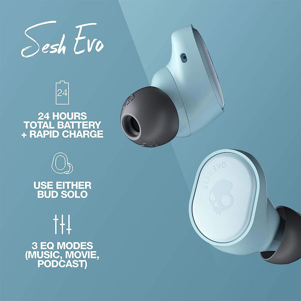A Photo Of Skullcandy Sesh Evo - True Wireless In-Ear Bluetooth Earbuds with Tile Tracking