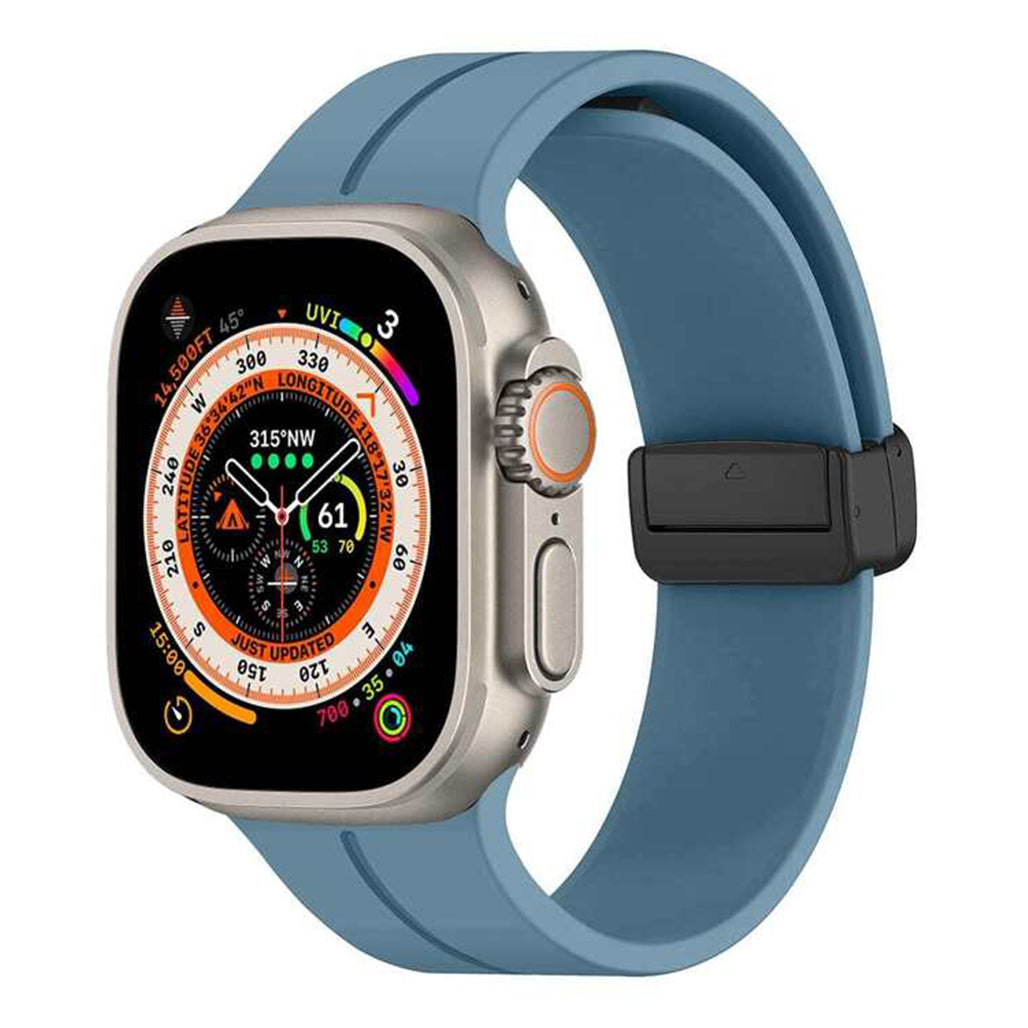 A Photo Of Spigen Simple Stylish Silicone Leather Watch Band for Apple Watch 45mm
