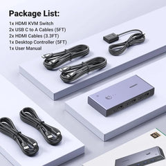 A Photo Of UGREEN 8K HDMI 2-Port KVM Switch Box with USB 3.0 & USB-C – CM692 25961