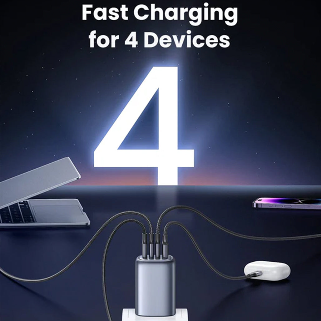 A Photo Of UGreen Nexode 100W GaN Wall Charger | 4-Port USB-C & USB-A Fast Charging Adapter