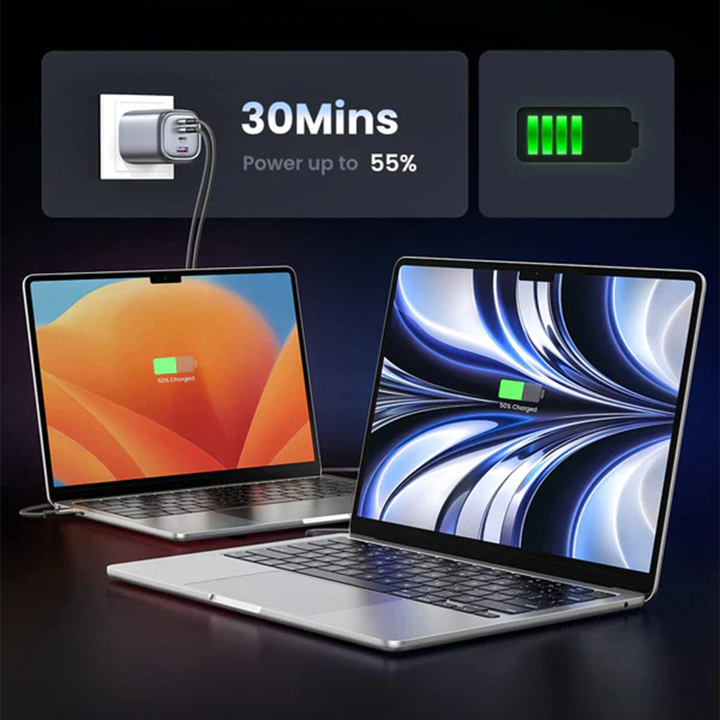A Photo Of UGreen Nexode 100W GaN Wall Charger | 4-Port USB-C & USB-A Fast Charging Adapter