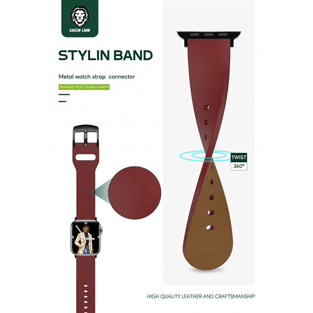A Photo Of Green Lion Stylin Band Watch Strap For Apple Watch 42mm/44mm/45mm