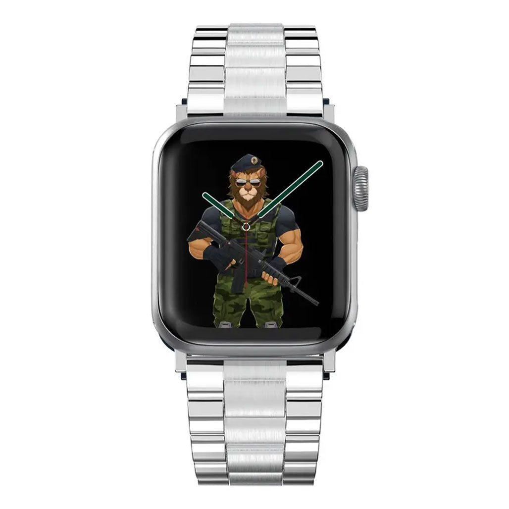 A Photo Of Green Lion Metalic Grande Acero Correa Bracelet  For Apple Watch 42mm/44mm/45mm