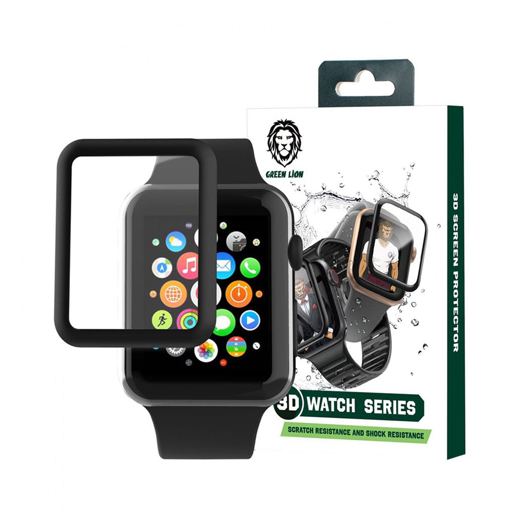 A Photo Of Green Lion 3D HD Glass Screen Protector For Apple Watch 41mm