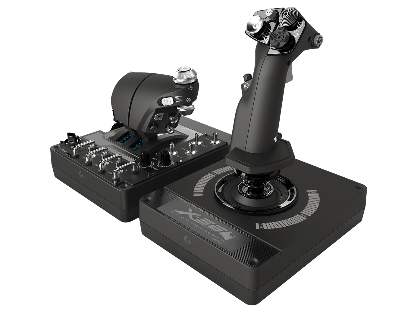 A Photo Of Logitech 945-000059 X56 H.O.T.A.S. RGB Throttle and Stick Simulation Controller - Advanced Military-Grade Flight Control