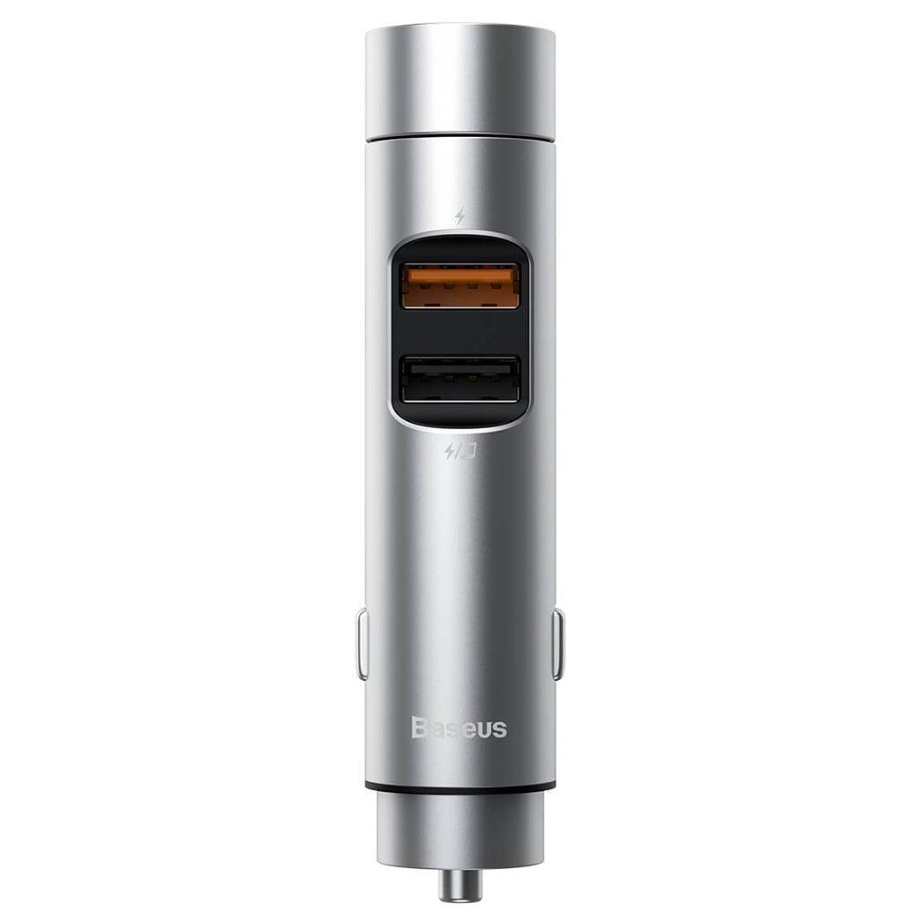 A Photo Of Baseus BS-01 Energy Column Car Wireless MP3 Charger - 5.0 Bluetooth, 3.1A Fast Charging, Intelligent Voltage Display, Metal Enclosure - Silver