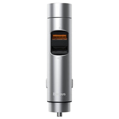 A Photo Of Baseus BS-01 Energy Column Car Wireless MP3 Charger - 5.0 Bluetooth, 3.1A Fast Charging, Intelligent Voltage Display, Metal Enclosure - Silver
