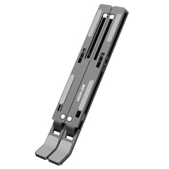 A Photo Of Green Lion X-Foldable Laptop Stander, Full Metal, Anti-Slip, Triangle Stand - Space Grey