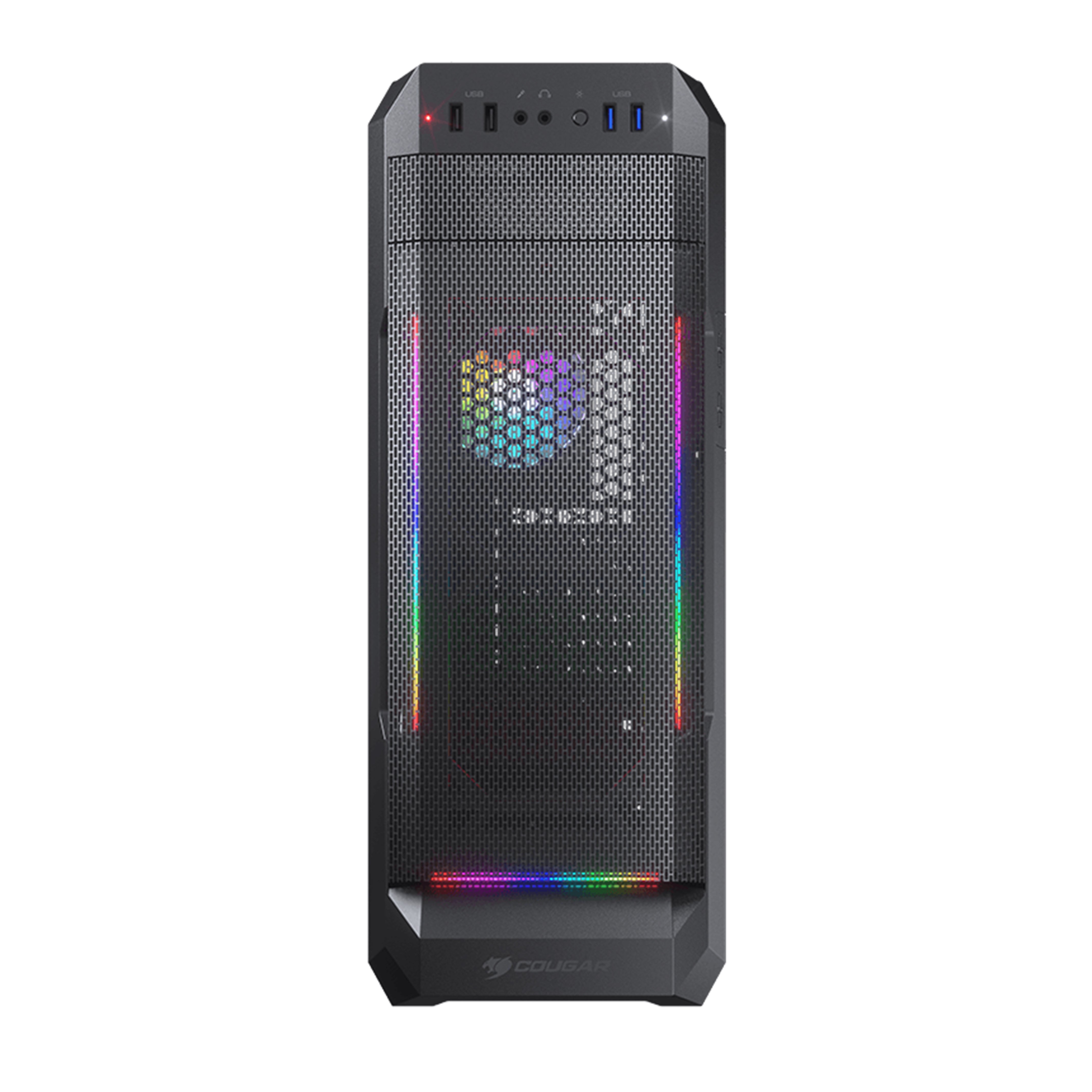 A Photo Of Cougar MX331 Mesh-G Mid-Tower Case – Enhanced Airflow and Stunning ARGB Lighting