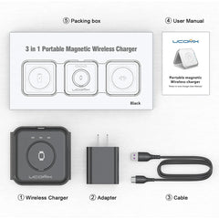 A Photo Of UCOMX Nano 3-in-1 Foldable Wireless Charging Station - Efficient and Versatile Charging Solution