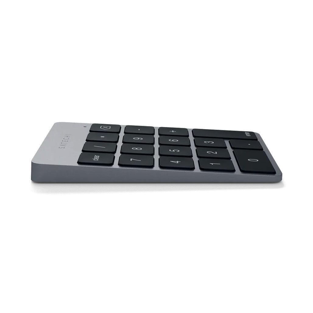 A Photo Of Satechi Aluminum Wireless Keypad – Bluetooth Rechargeable Keypad for Mac and iOS Devices