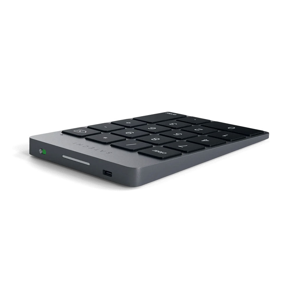 A Photo Of Satechi Aluminum Wireless Keypad – Bluetooth Rechargeable Keypad for Mac and iOS Devices