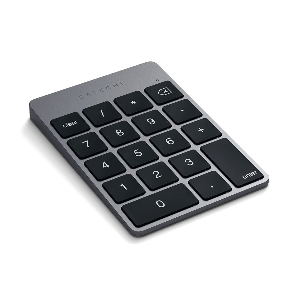 A Photo Of Satechi Aluminum Wireless Keypad – Bluetooth Rechargeable Keypad for Mac and iOS Devices