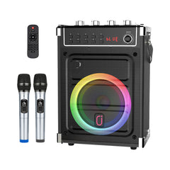 A Photo Of JYX JYX-69BT - LED Karaoke Machine with 2 Wireless Microphones and Bluetooth 5.0