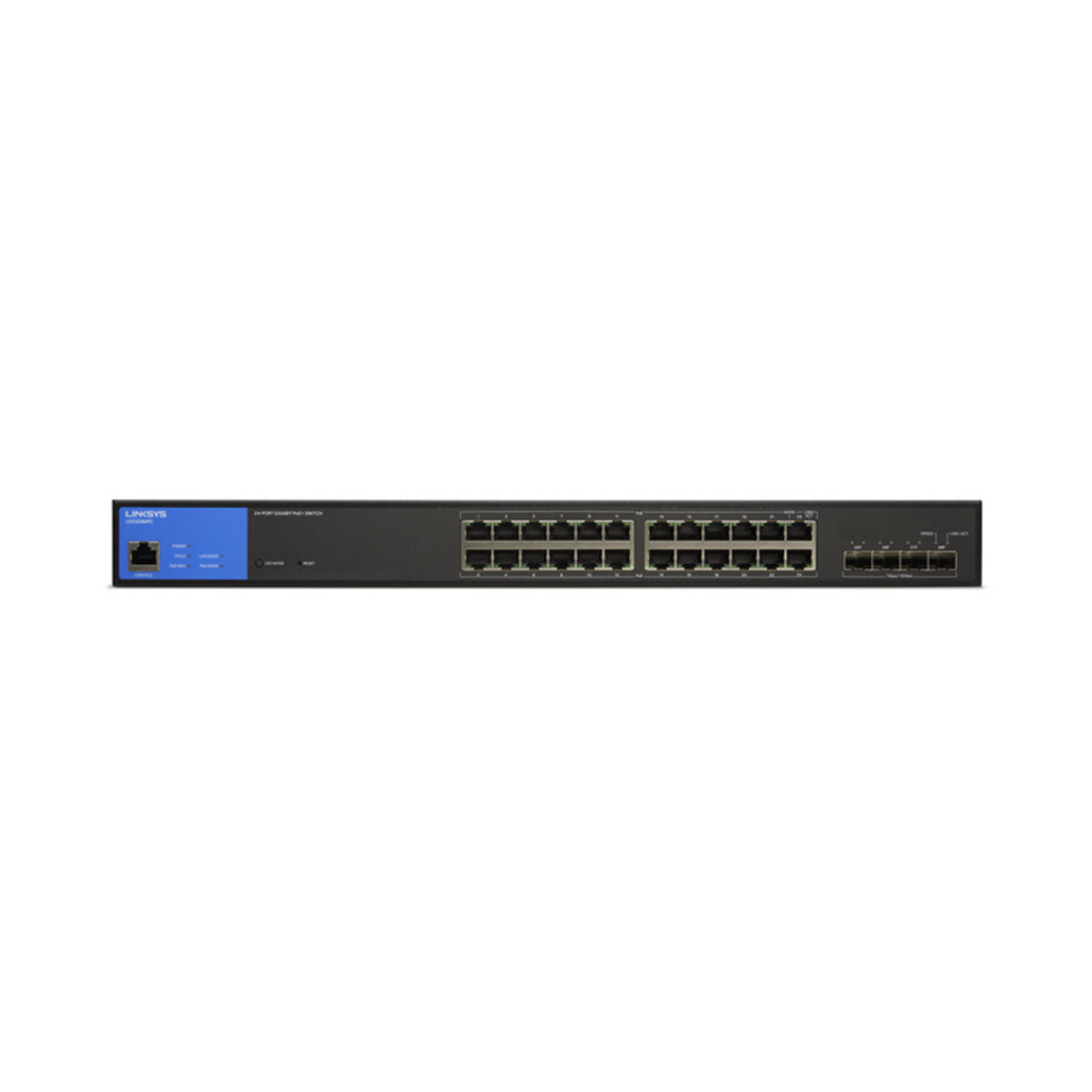 A Photo Of Linksys LGS328MPC-EU - 24-Port Managed Gigabit PoE+ Switch with 4 10G SFP+ Uplinks
