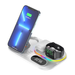 A Photo Of Moxom 4-in-1 Wireless Charging Station - 15W Fast Wireless Charger for Phones, Smartwatches, TWS Cases, and USB Devices