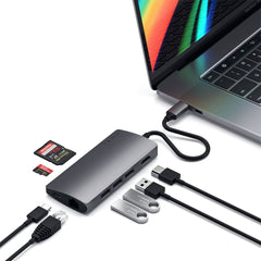 A Photo Of Satechi Type-C Multi-Port Adapter 4K with Ethernet V2 – Aluminum USB-C Hub with HDMI, Ethernet, and Card Readers