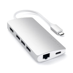 A Photo Of Satechi Type-C Multi-Port Adapter 4K with Ethernet V2 – Aluminum USB-C Hub with HDMI, Ethernet, and Card Readers