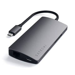 A Photo Of Satechi Type-C Multi-Port Adapter 4K with Ethernet V2 – Aluminum USB-C Hub with HDMI, Ethernet, and Card Readers