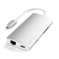 A Photo Of Satechi Type-C Multi-Port Adapter 4K with Ethernet V2 – Aluminum USB-C Hub with HDMI, Ethernet, and Card Readers