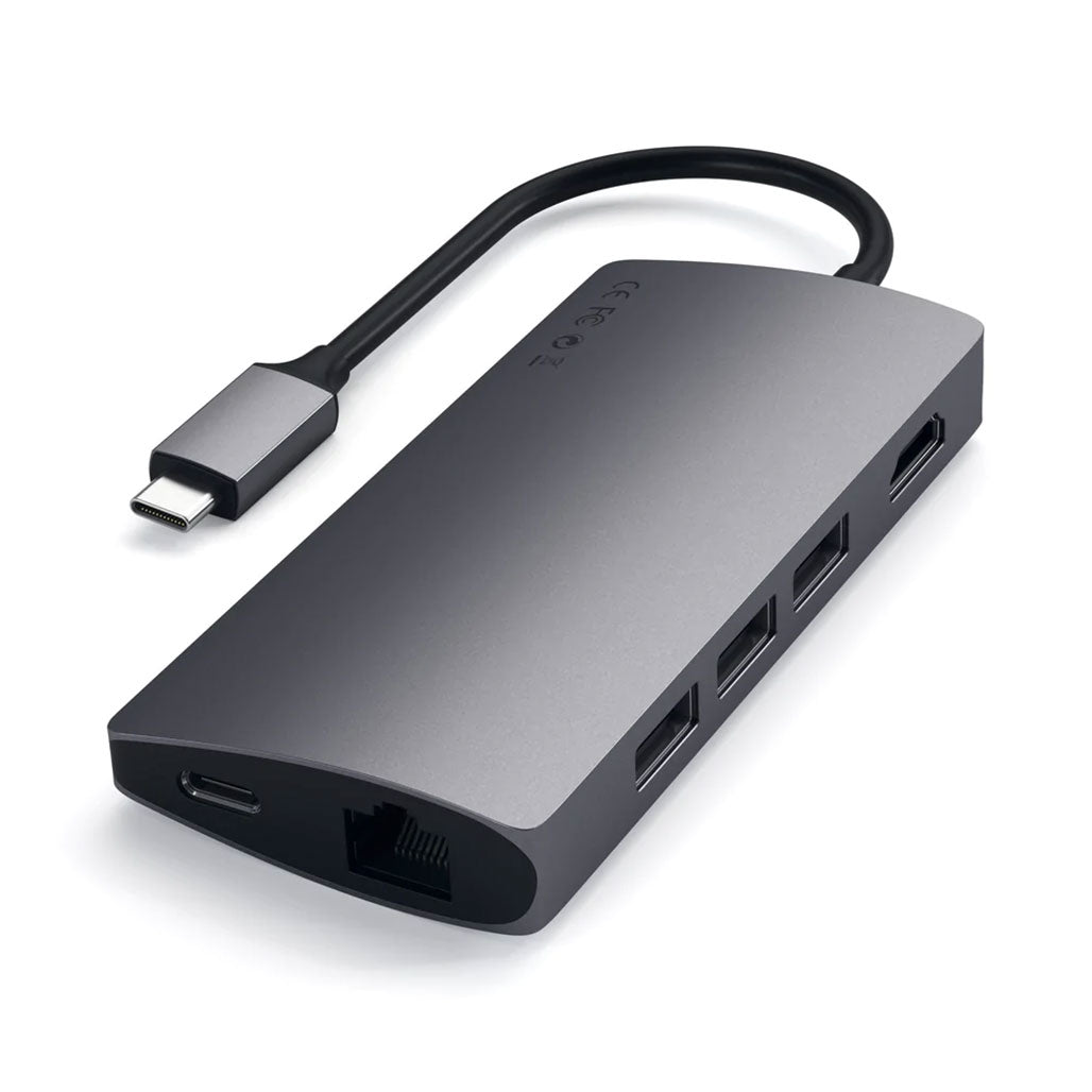 A Photo Of Satechi Type-C Multi-Port Adapter 4K with Ethernet V2 – Aluminum USB-C Hub with HDMI, Ethernet, and Card Readers