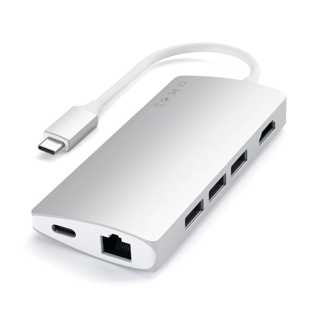 A Photo Of Satechi Type-C Multi-Port Adapter 4K with Ethernet V2 – Aluminum USB-C Hub with HDMI, Ethernet, and Card Readers