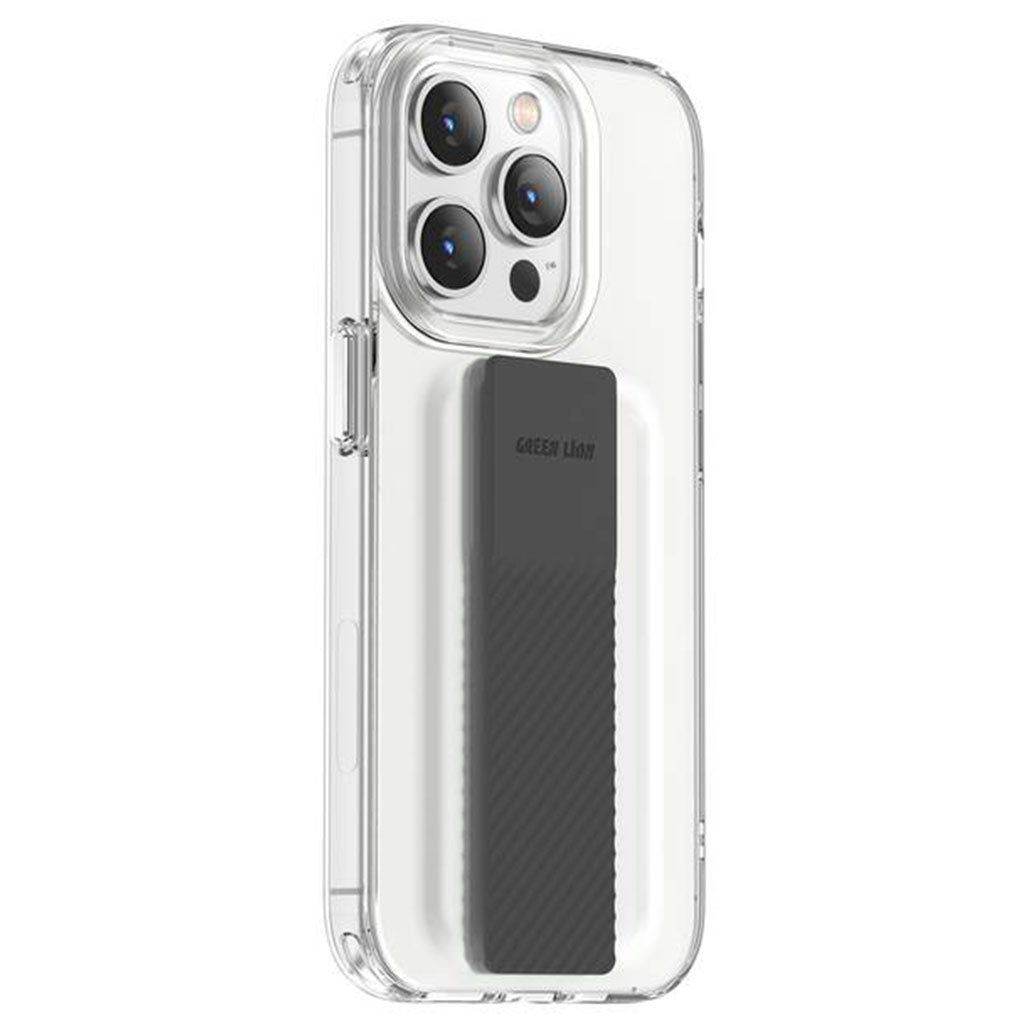 A Photo Of Green Lion London Slim Hybrid Case with Elastic Grip Band for iPhone 14