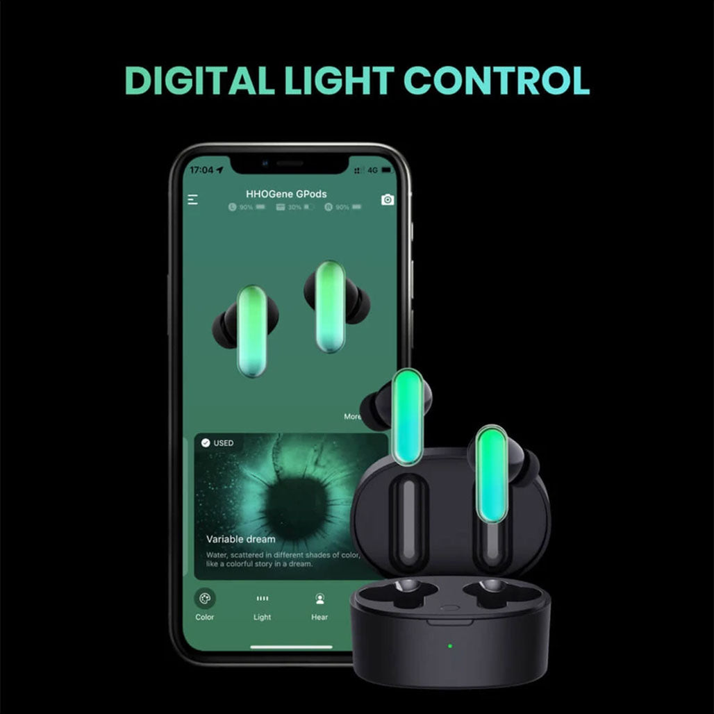 A Photo Of HHOGene GPods - NC Wireless Earbuds with Light Control