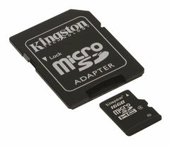 A Photo Of Kingston 16GB Class 4 MicroSDHC Flash Card with SD Adapter | SDC4-16GB