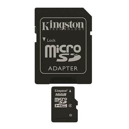 A Photo Of Kingston 16GB Class 4 MicroSDHC Flash Card with SD Adapter | SDC4-16GB