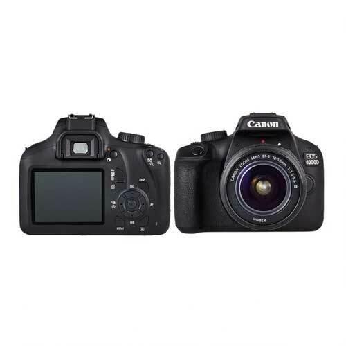 A Photo Of Canon EOS 4000D - DSLR Camera Bundle with 18-55mm III Lens, 32GB Memory Card, and Bag