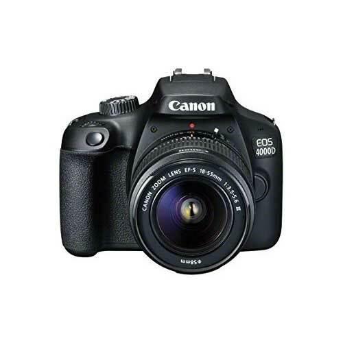 A Photo Of Canon EOS 4000D - DSLR Camera Bundle with 18-55mm III Lens, 32GB Memory Card, and Bag