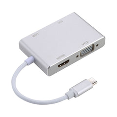 A Photo Of USB-C to VGA DVI HDMI & USB Adapter - 4-in-1 Multiport Hub