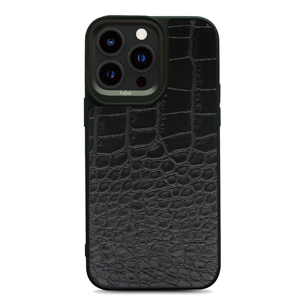 A Photo Of Kajsa Luxury Glamorous Collection - Croco II Case for iPhone 14 Pro / iPhone 14 Pro Max