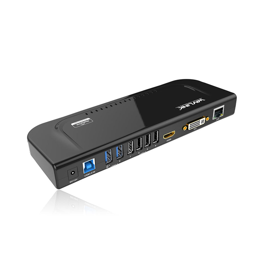 A Photo Of Wavlink UG39DK4 USB 3.0 Universal Dual Display Docking Station – HDMI, VGA, DVI Outputs